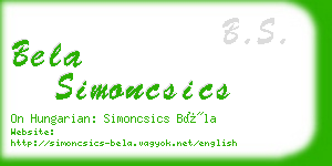 bela simoncsics business card